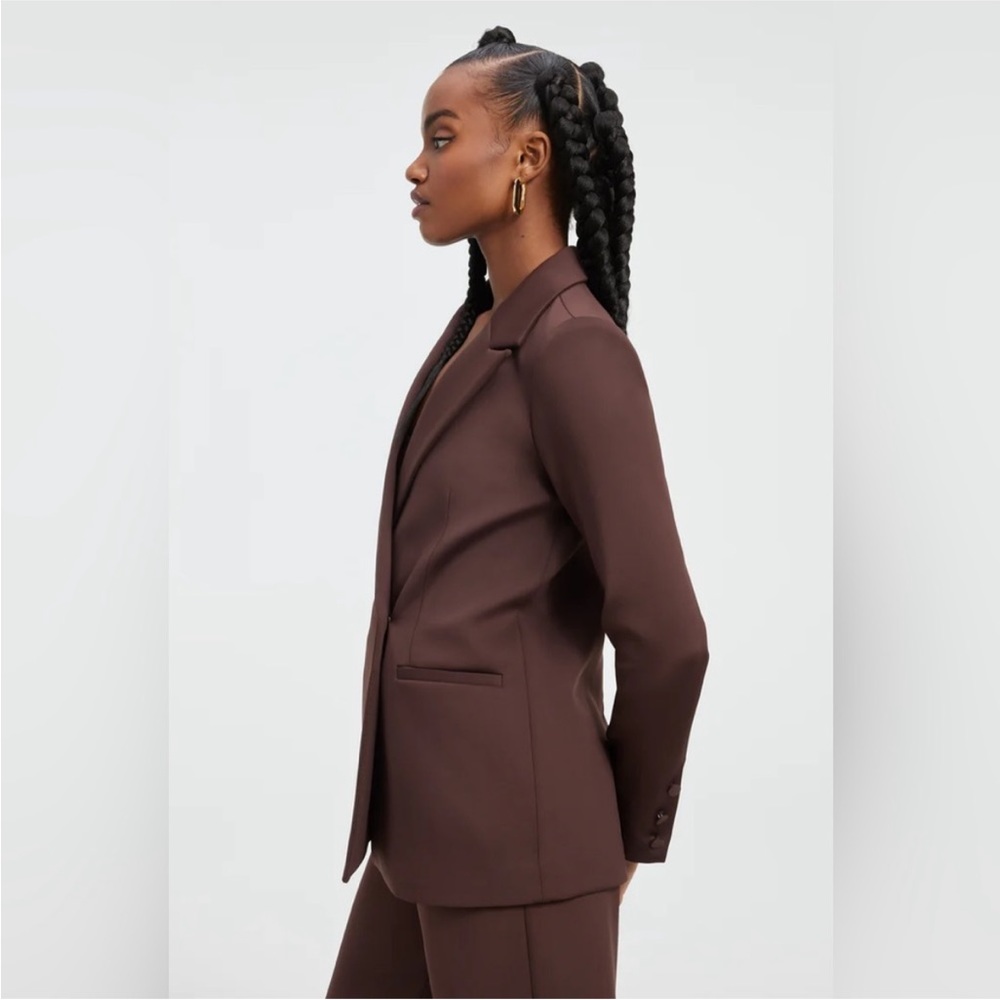 NWT Good American Scuba Blazer 2.0 Brown Size 2 (M)